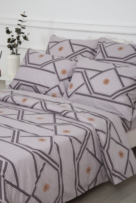 Пододеяльник поплин Юпитер серо-розовый