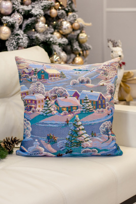 Наволочка 50х50 Вечера на хуторе синий