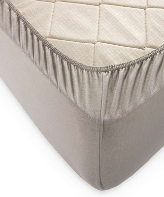 Трикотажная простынь на резинке какао